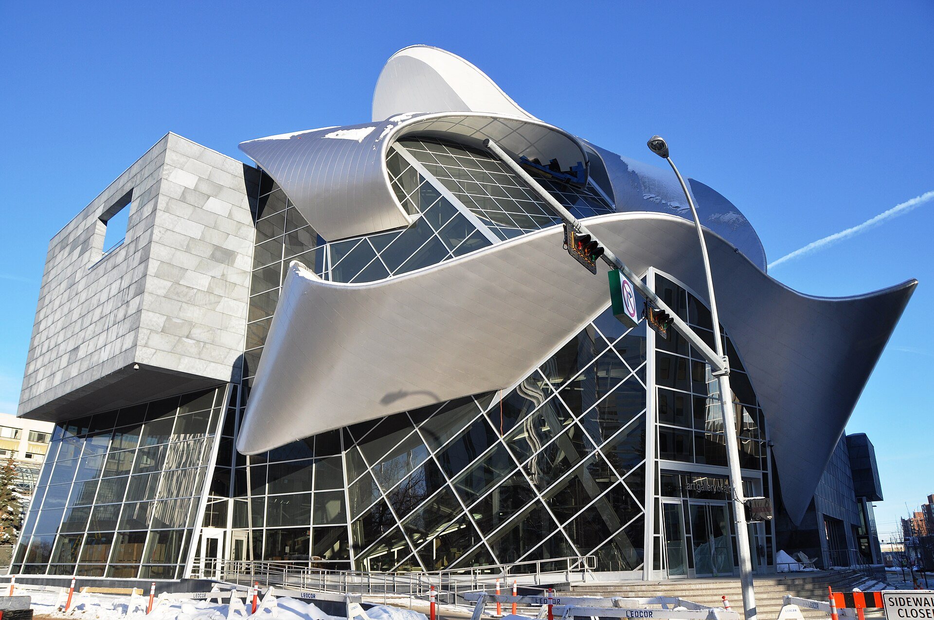 The nearly finished Art Gallery of Alberta on Churchill Square in Edmonton, Alberta
